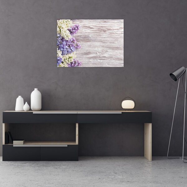 Tablou - Liliac pe lemn (70x50 cm)