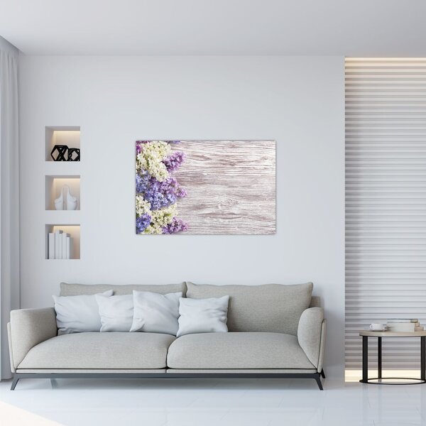 Tablou - Liliac pe lemn (90x60 cm)