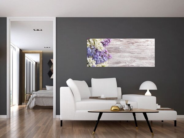Tablou - Liliac pe lemn (120x50 cm)