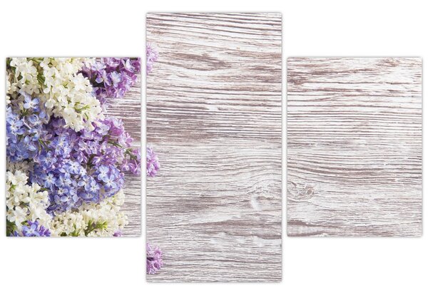 Tablou - Liliac pe lemn (90x60 cm)
