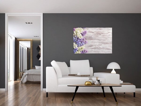 Tablou - Liliac pe lemn (90x60 cm)