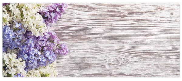 Tablou - Liliac pe lemn (120x50 cm)