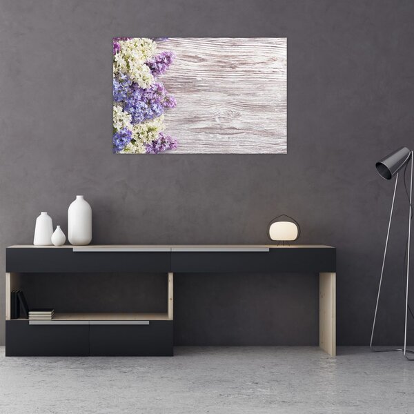Tablou - Liliac pe lemn (90x60 cm)