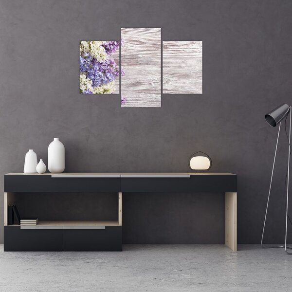 Tablou - Liliac pe lemn (90x60 cm)