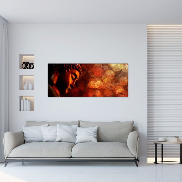 Tablou - Buddha în nuanțe roșii (120x50 cm)
