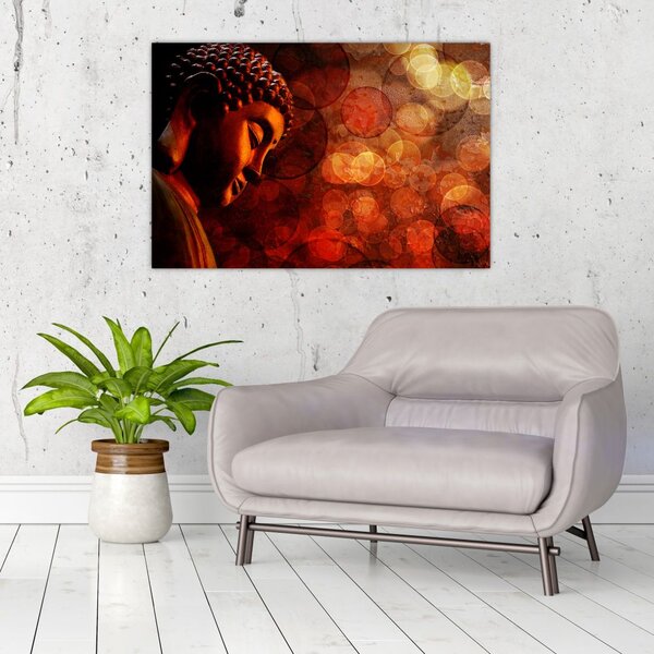Tablou - Buddha în nuanțe roșii (90x60 cm)