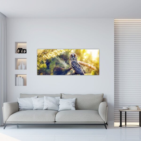 Tablou - Bufniță în copac (120x50 cm)
