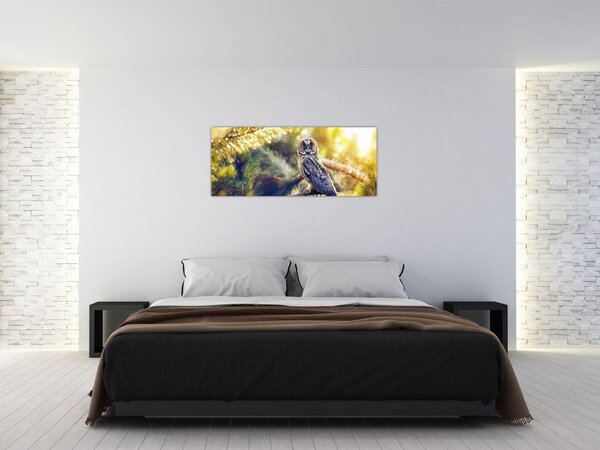 Tablou - Bufniță în copac (120x50 cm)