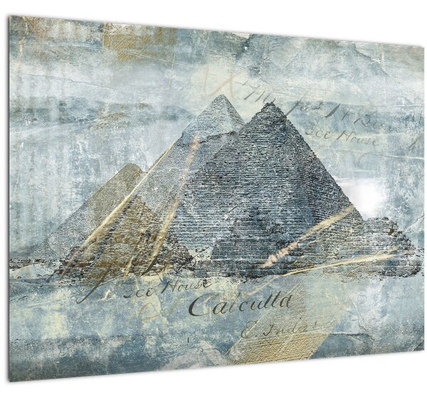 Tablou - Piramide în filtru albastru (70x50 cm)