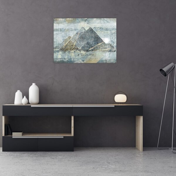 Tablou - Piramide în filtru albastru (70x50 cm)