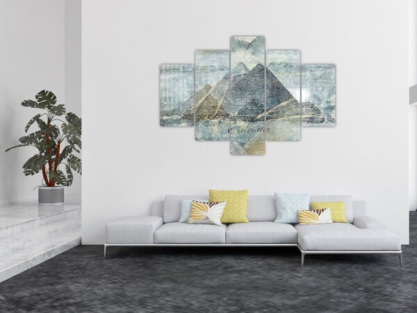 Tablou - Piramide în filtru albastru (150x105 cm)