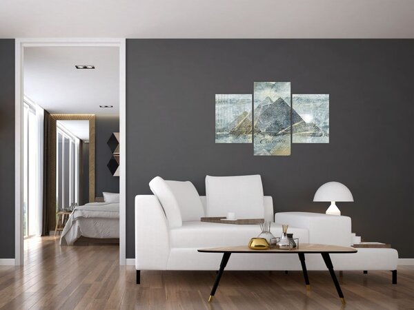 Tablou - Piramide în filtru albastru (90x60 cm)