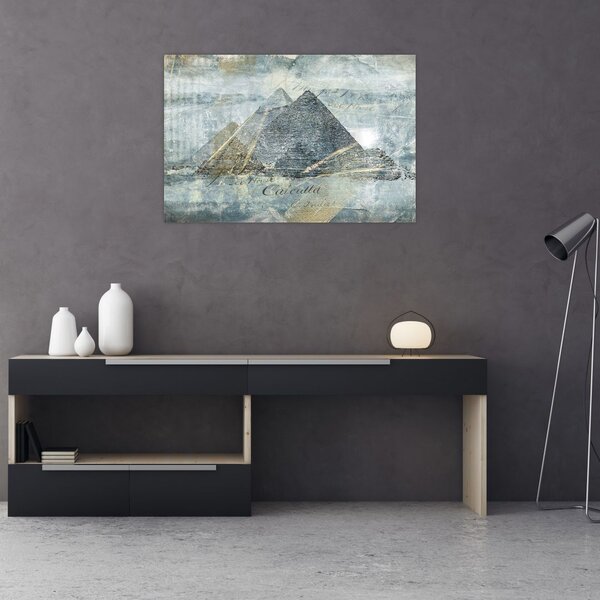Tablou - Piramide în filtru albastru (90x60 cm)