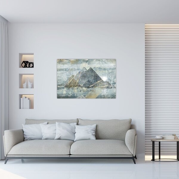 Tablou - Piramide în filtru albastru (90x60 cm)