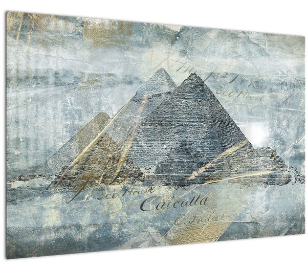 Tablou - Piramide în filtru albastru (90x60 cm)