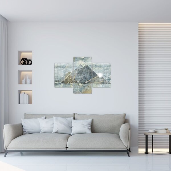 Tablou - Piramide în filtru albastru (90x60 cm)