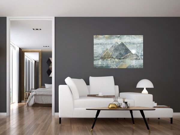 Tablou - Piramide în filtru albastru (90x60 cm)