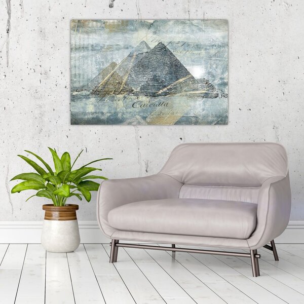 Tablou - Piramide în filtru albastru (90x60 cm)