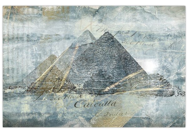 Tablou - Piramide în filtru albastru (90x60 cm)