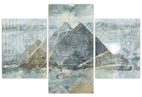 Tablou - Piramide în filtru albastru (90x60 cm)