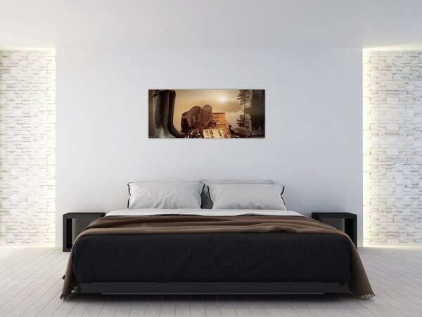 Tablou - Natura moartă, pescuit (120x50 cm)