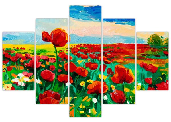 Tablou - Câmp cu maci (150x105 cm)