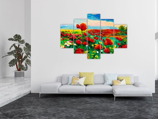 Tablou - Câmp cu maci (150x105 cm)