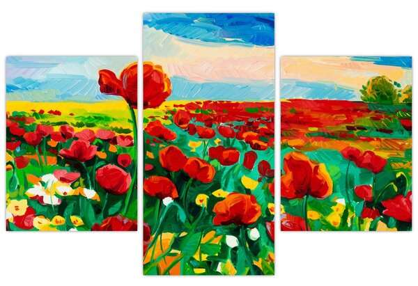 Tablou - Câmp cu maci (90x60 cm)