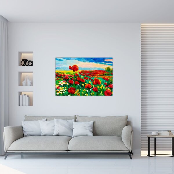 Tablou - Câmp cu maci (90x60 cm)