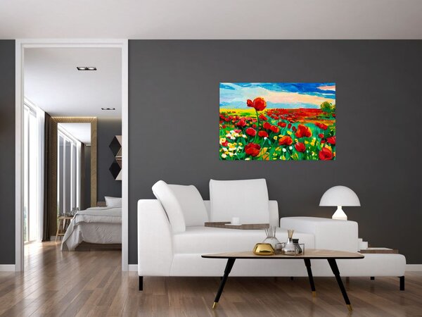 Tablou - Câmp cu maci (90x60 cm)