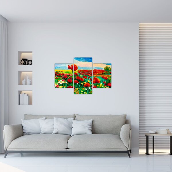 Tablou - Câmp cu maci (90x60 cm)