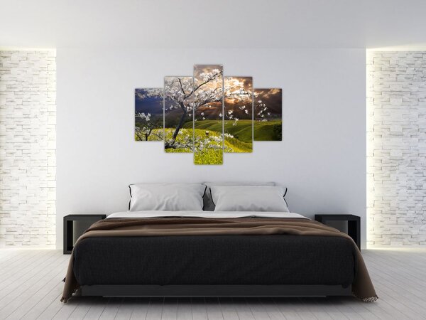 Tablou - Peisaj cu pomul înflorit (150x105 cm)
