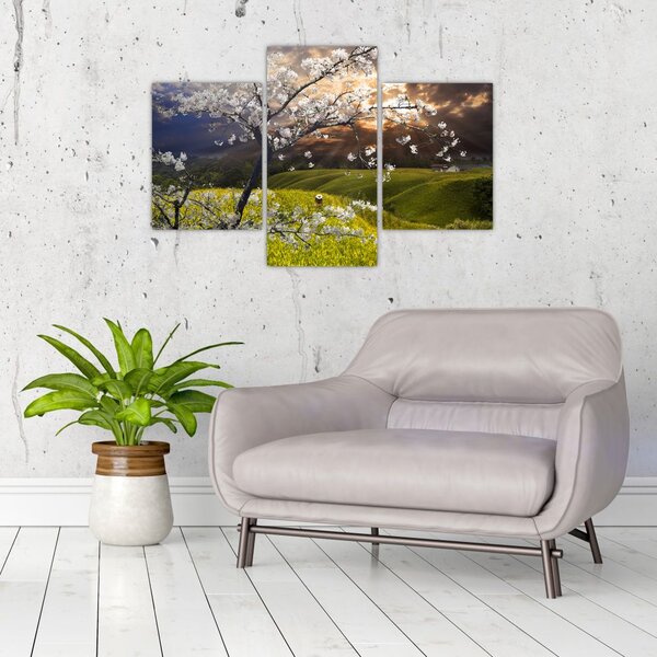 Tablou - Peisaj cu pomul înflorit (90x60 cm)