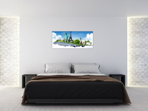 Tablou - Călătorie în jurul lumii (120x50 cm)