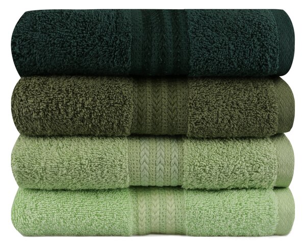 Set 4 prosoape haaus Rainbow, Verde, 100% bumbac, 50 x 90 cm