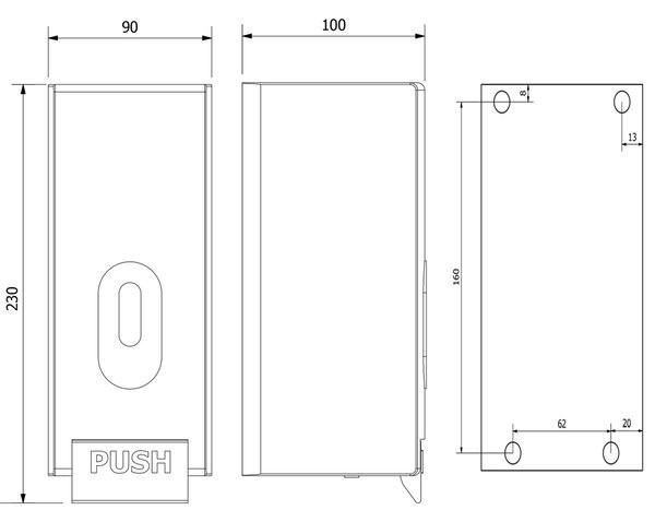 Aqualine dozator săpun 550 ml alb 1319-72