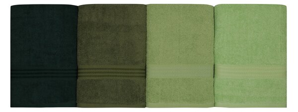 Set 4 prosoape haaus Rainbow, Verde, 100% bumbac, 70 x 140 cm