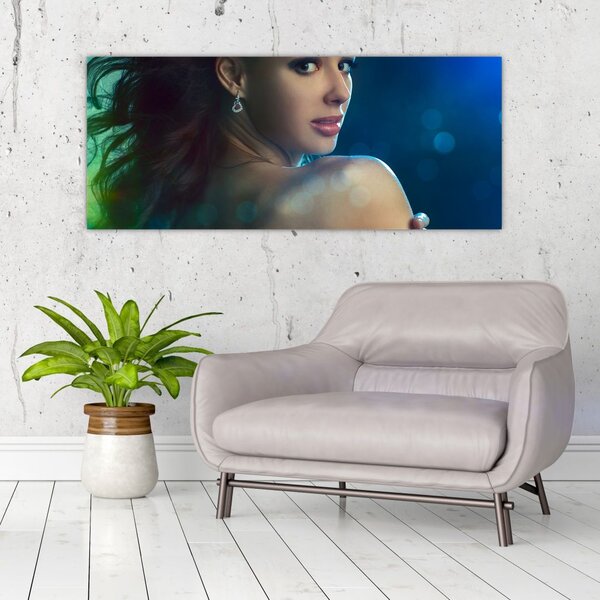 Tablou - Privirea unei femei tinere (120x50 cm)