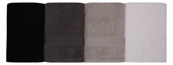 Set 4 prosoape haaus Rainbow, Negru, 100% bumbac, 70 x 140 cm