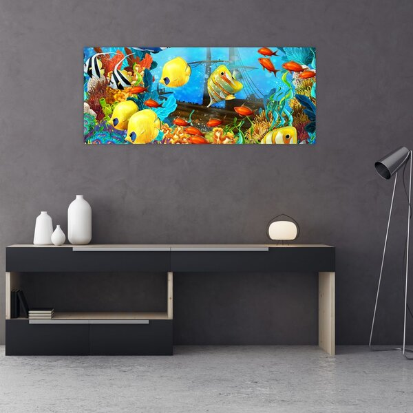 Tablou - Recif de corali colorat (120x50 cm)