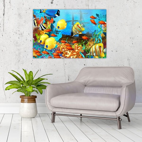 Tablou - Recif de corali colorat (90x60 cm)