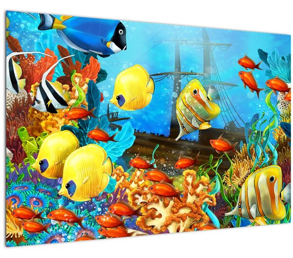 Tablou - Recif de corali colorat (90x60 cm)