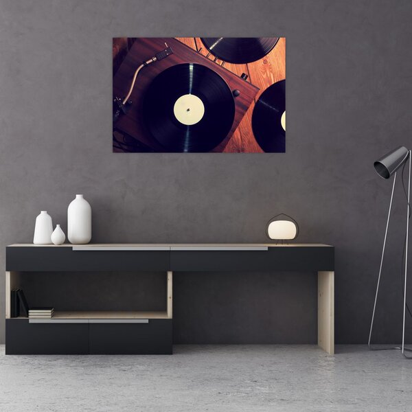 Tablou - Discuri de gramafon (90x60 cm)