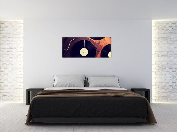 Tablou - Discuri de gramafon (120x50 cm)