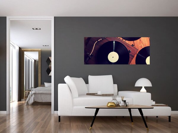 Tablou - Discuri de gramafon (120x50 cm)