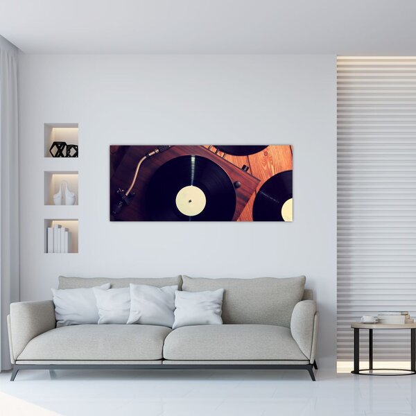 Tablou - Discuri de gramafon (120x50 cm)