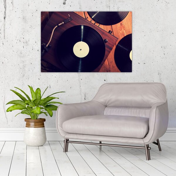 Tablou - Discuri de gramafon (90x60 cm)