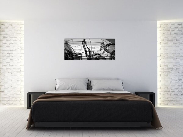 Tablou - 3D model mașina (120x50 cm)