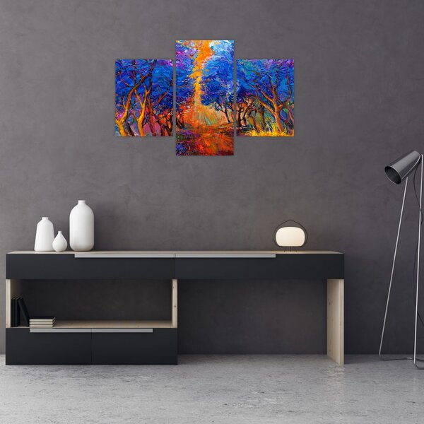 Tablou - Coroane de copac de toamnă, impresionism modern (90x60 cm)