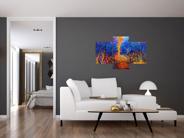 Tablou - Coroane de copac de toamnă, impresionism modern (90x60 cm)